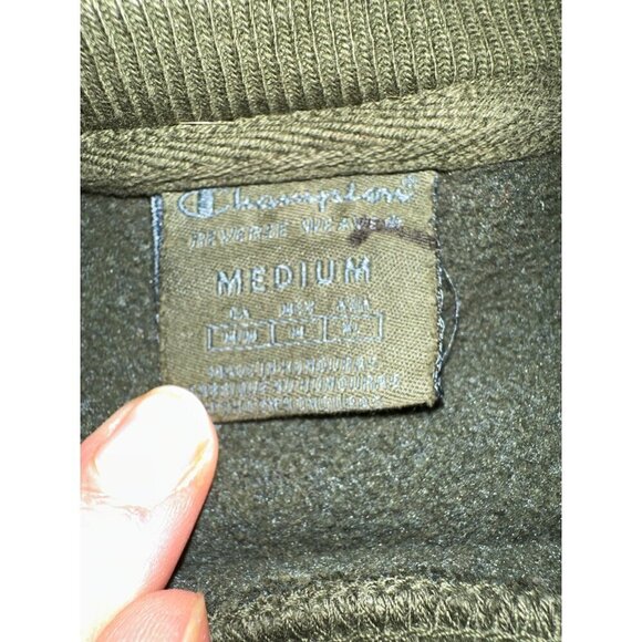 Champion Medium Olive Green Reverse Weave Crewneck Sweatshirt - Picture 3 of 5